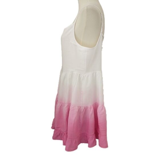 Beach by Exist Mini Dress Dip Dyed Ombre Strappy Back Tiered Ruffles Medium. - Picture 6 of 12